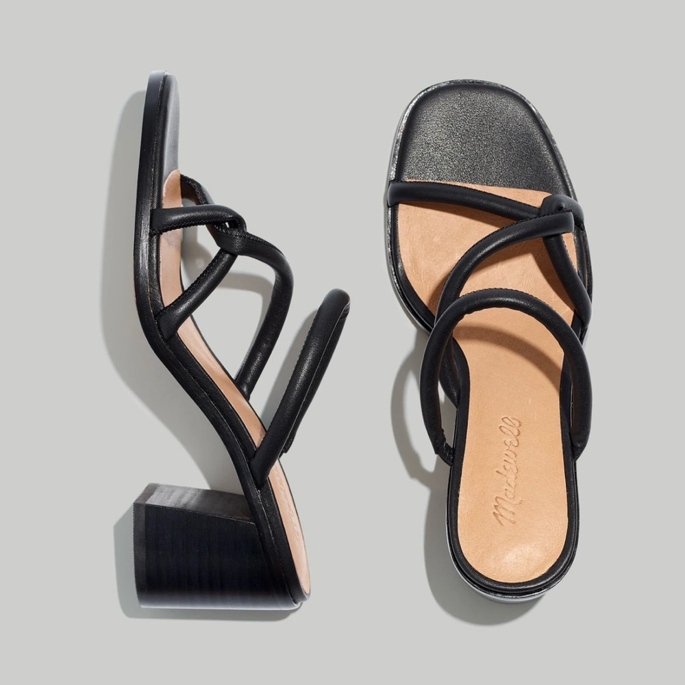 Madewell Black Strappy Block Heel Sandals